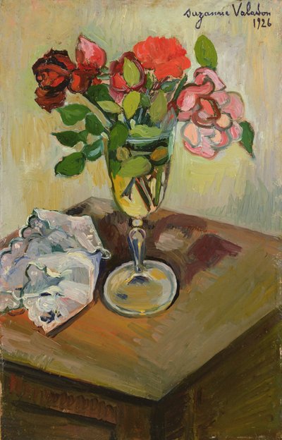 Rose in un bicchiere, 1926 da Marie Clementine (Suzanne) Valadon